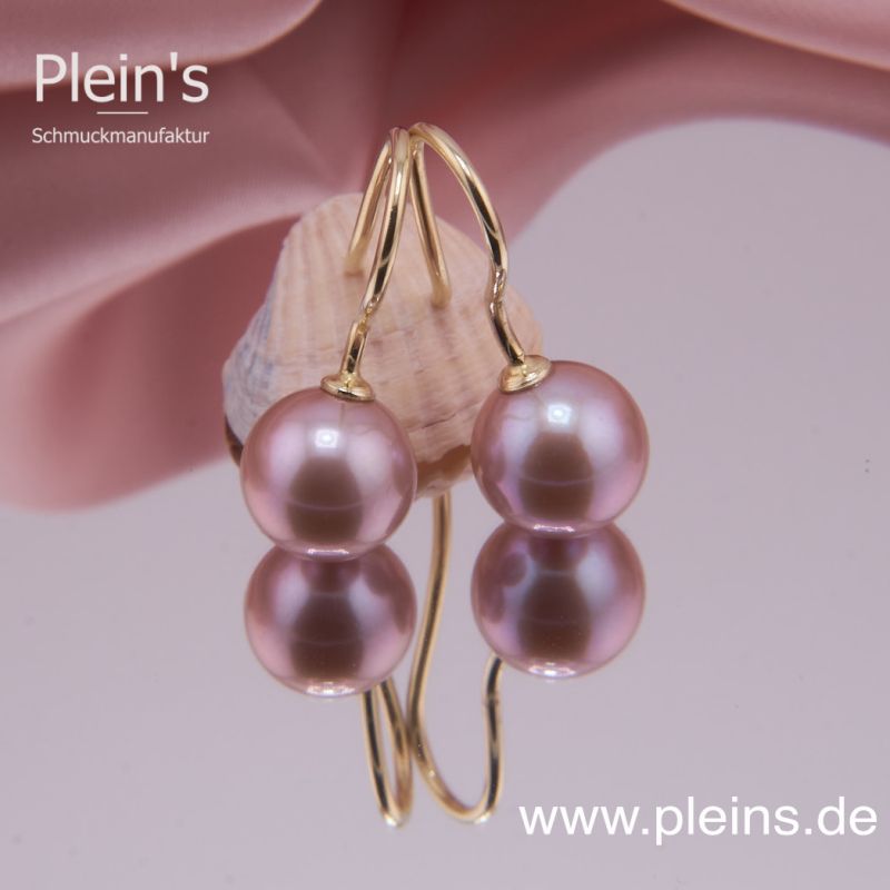 Perlen Ohrhänger Lavendel Natur